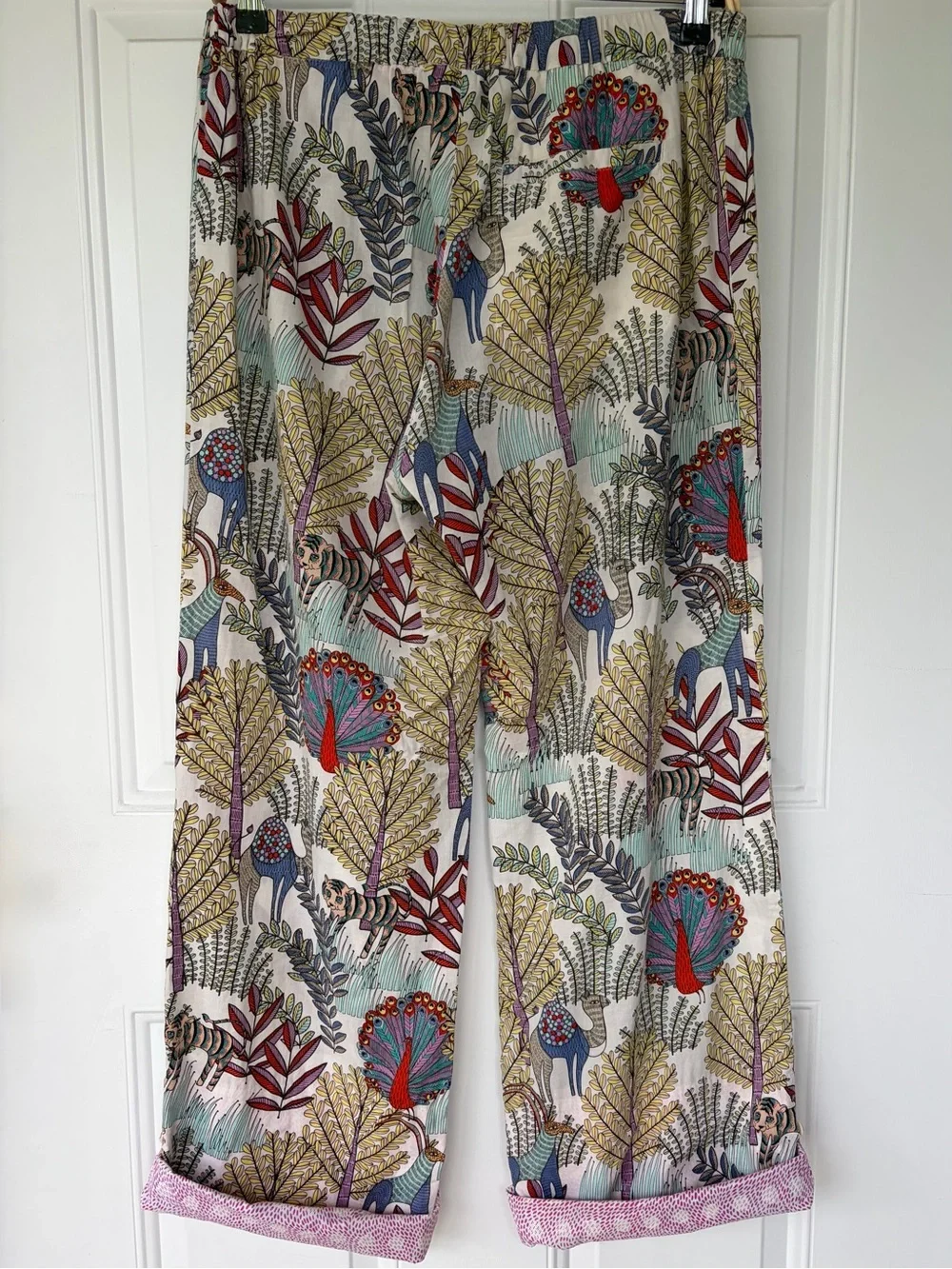 •Lilka (Anthropologie)• Safari Peacock Print Cropped Pants - Size Small - Picture 5 of 9